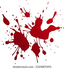 Red blood splatter stain vector illustration