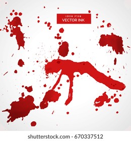 red blood stain splatter set vector