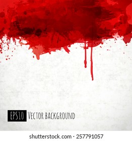 Red Blood Stains On Old Paper. Vector Illustration.