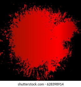 Red, bloody brush strokes, vector object for background. Impression of an artistic brush, isolated. Smears in ink.  Abstract background, pattern, texture for design. The stain of blood isolated.