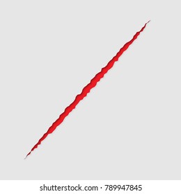 Red bloody claw deep scratch