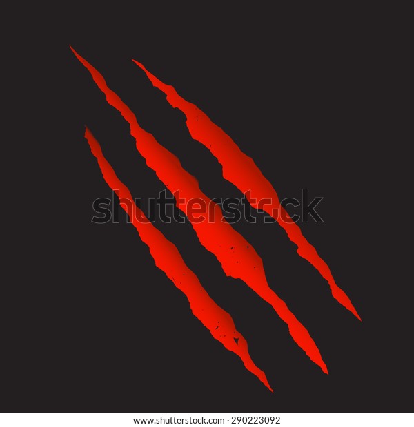 赤い血のつめ深い傷のベクターイラスト のベクター画像素材 ロイヤリティフリー