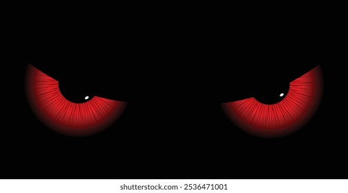 red bloody eye lens on black background