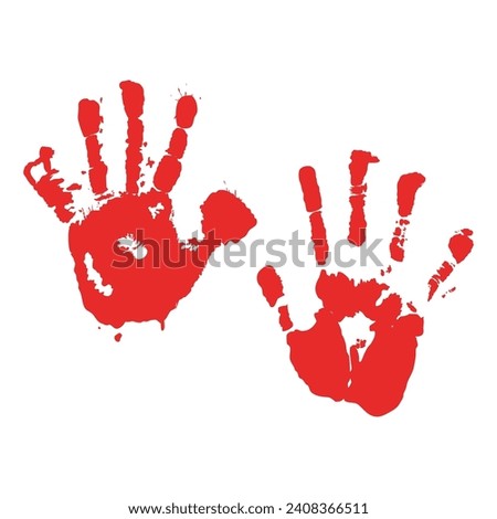red bloody hand print element