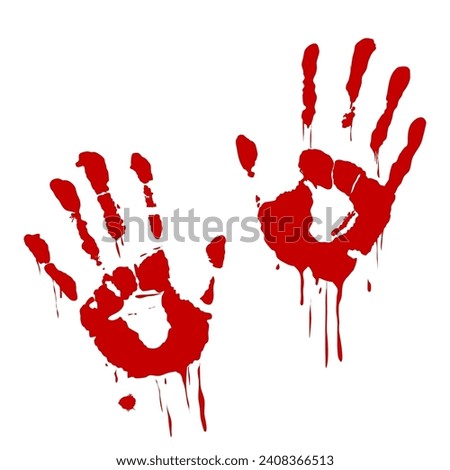red bloody hand print element