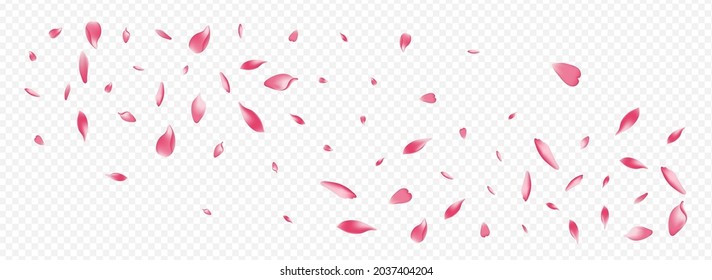 Red Bloom Vector Panoramic Transparent Background. Flower Mother Backdrop. Apple Japan Template. Cherry Romance Design. Color Blooming Wedding Texture.