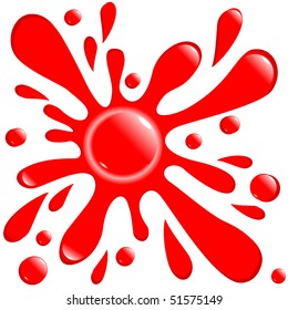 Red blot isolated on the white background vector eps10