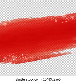 Red Blot With Snowflake With Gradient Mesh, Vector Illustration