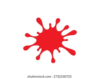 roter Fleck auf weißem Hintergrund, Symbol, einzeln,