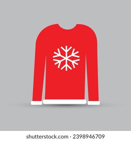 Red blouse with snowflake model on it, Christmas clothing concept