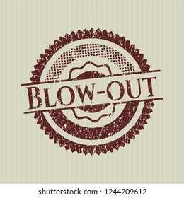 Red Blow-out rubber grunge stamp