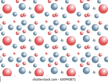 Red and blue 3d balloon floating on white background. Vintage retro design vector illustration.