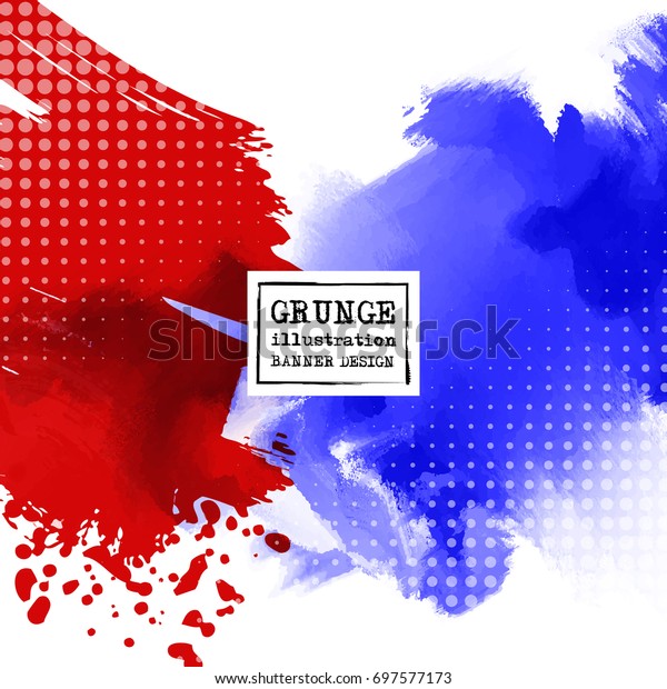 Red Blue Abstract Background Ink Splats Stock Vector (Royalty Free