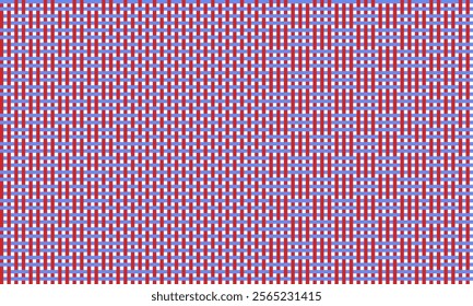 Red blue abstract background isolated on white. Geometric lines form various woven patterns. Endless flat vector design.