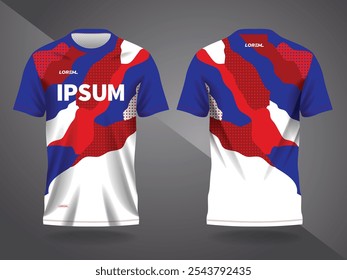red and blue abstract background and pattern for sport jersey design and mockup