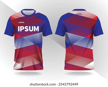 red and blue abstract background and pattern for sport jersey design and mockup