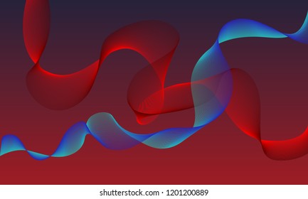 A red and blue abstract background.Various shapes