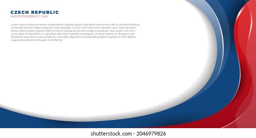 Red and blue Abstract design on white background. Czech Republic independence day background template. Also Good template for Czech Republic National day design.