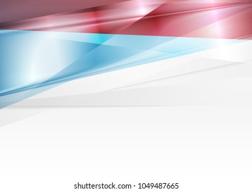 Red and blue abstract glossy modern background. Vector design