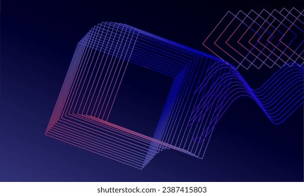 red and blue abstract gradient wave. curve background 