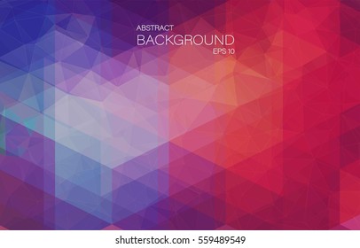 Red and Blue abstract mosaic background with triangle shapes