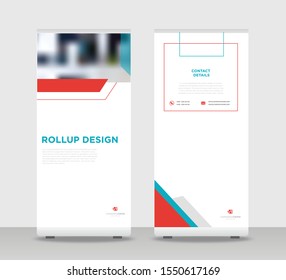 Red blue Abstract Shapes Modern Exhibition Advertising Trend Business Roll Up Banner Stand Poster Brochure flat design template creative concept. Red blue Roll Up EPS. Presentation Cover