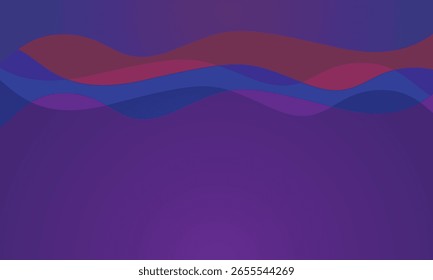 Ondas abstractas azules rojas sobre fondo púrpura