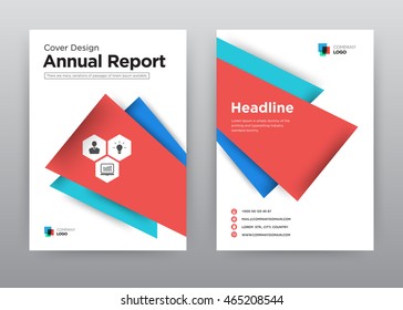 Red and blue annual report brochure flyer design template vector, Leaflet cover presentation abstract flat background, layout in A4 size