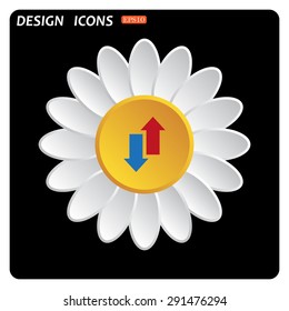 Red, blue arrow. arrow indicates the direction. icon. vector design