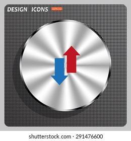 Red, blue arrow. arrow indicates the direction. icon. vector design
