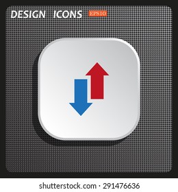 Red, blue arrow. arrow indicates the direction. icon. vector design