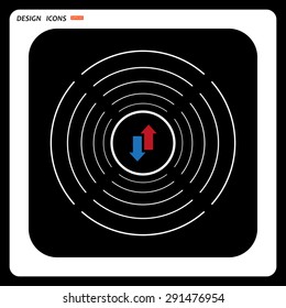 Red, blue arrow. arrow indicates the direction. icon. vector design