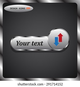 Red, blue arrow. arrow indicates the direction. icon. vector design