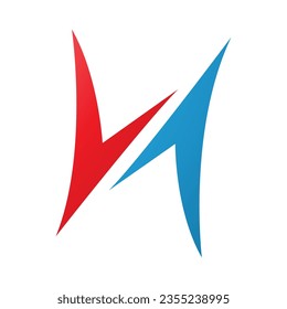 Red and Blue Arrow Shaped Letter H Icon on a White Background