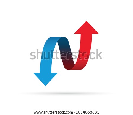 red and blue arrows