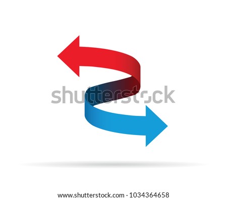 red and blue arrows