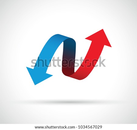 red and blue arrows