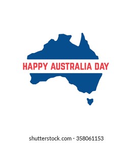 red and blue australia day icon. concept of memorial, culture, geography, 26th jan month, imprint, army workforce. isolated on white background. flat style trend modern logo design vector illustration