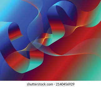 Diseño de onda abstracta de fondo azul rojo