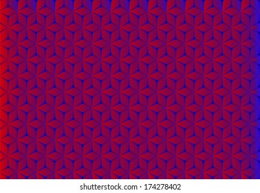 Red blue background of the hexagonal stars.