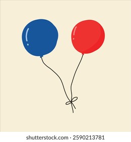 a red and blue balloon helium