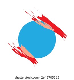 Red blue banner abstract label set