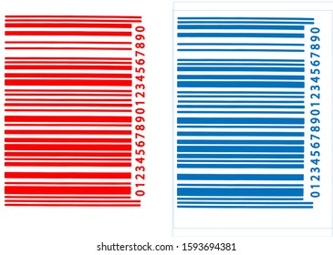 
red and blue barcode with numbers