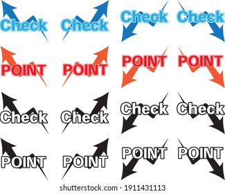 Red, blue and black check and point arrow set