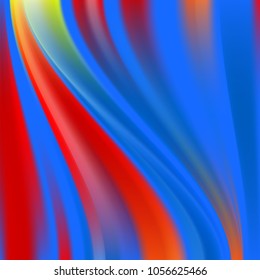 Red and blue blurred color waves design. Abstract template for your creative graphics.