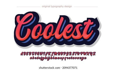 red and blue bold handwritten graffiti calligraphy artistic font typography