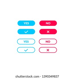 Red and blue Bottoms of yes and no for usability developers. Round corners feel and stroke accept and cancel.