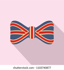 Red blue bow tie icon. Flat illustration of red blue bow tie vector icon for web design