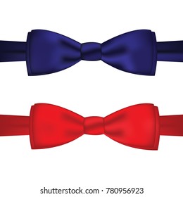 red and blue bow tie isolated on a white background