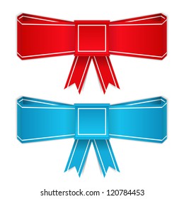 Red and blue bows, origami style, vector eps10 illustration